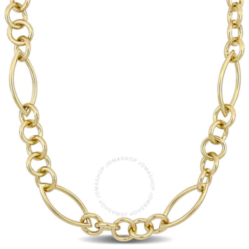 Amour 18 Inch Fancy Link Necklace In Yellow Plated Sterling Silver