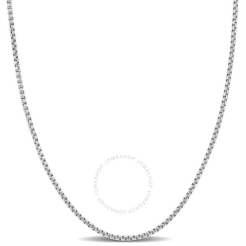 Amour 1.6mm Hollow Round Box Link Chain Necklace in 10k White Gold - 16 in