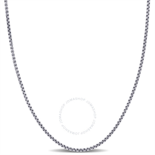 Amour 1.6mm Hollow Round Box Link Chain Necklace in 10k White Gold - 20 in