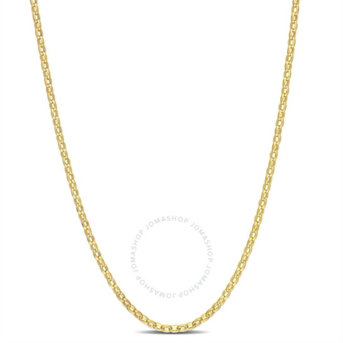 Amour Rolo Chain Necklace In Yellow Plated Sterling Silver, 18 In