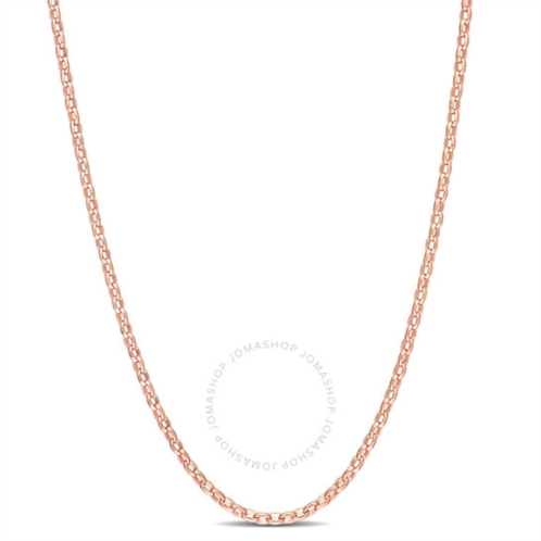Amour Rolo Chain Necklace In Rose Plated Sterling Silver, 18 In