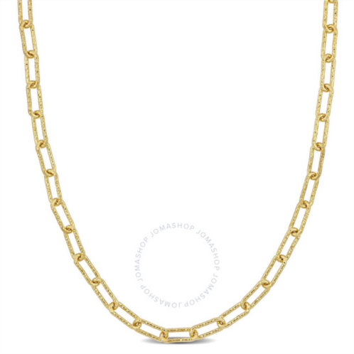 Amour 3.5mm Fancy Paperclip Chain Necklace In Yellow Plated Sterling Silver, 18 In