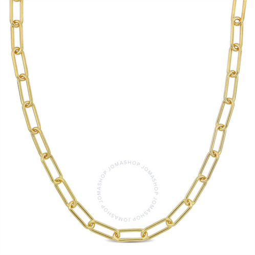 Amour 6mm Paperclip Chain Necklace In Yellow Plated Sterling Silver, 18 In