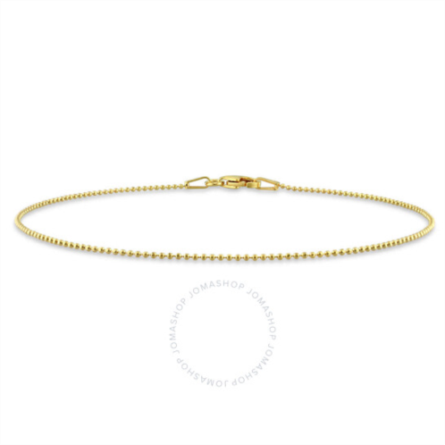 Amour 1mm Ball Chain Anklet in Yellow Plated Sterling Silver, 9 in