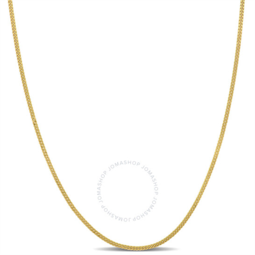 Amour 1mm Diamond Cut Flat Curb Link Chain Necklace in 14k Yellow Gold- 16 in