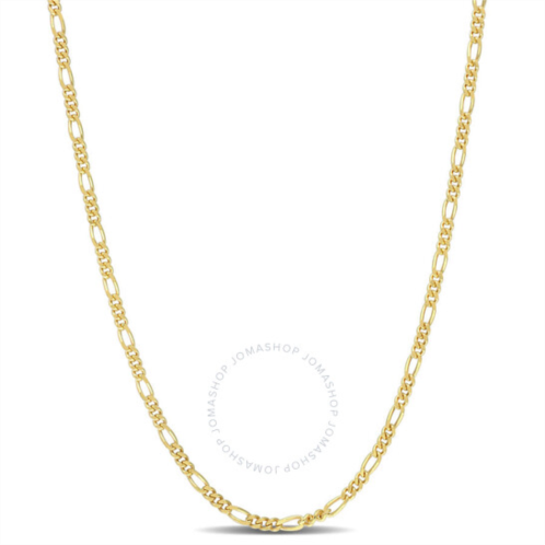Amour 2.2mm Figaro Chain Necklace In Yellow Plated Sterling Silver, 16 In