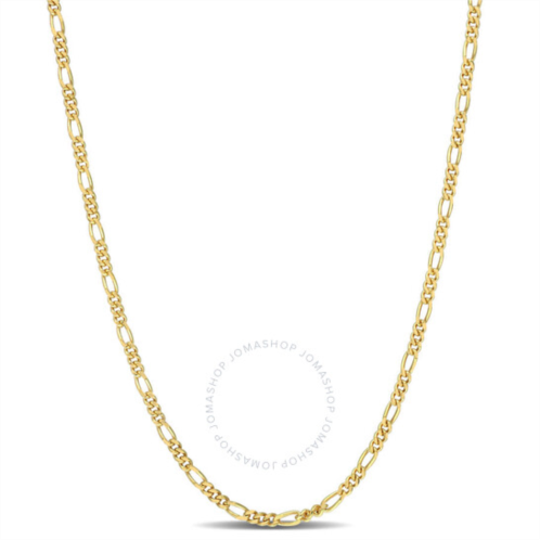 Amour 2.2mm Figaro Chain Necklace In Yellow Plated Sterling Silver, 20 In