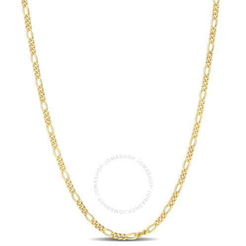 Amour 2.2mm Figaro Chain Necklace In Yellow Plated Sterling Silver, 18 In