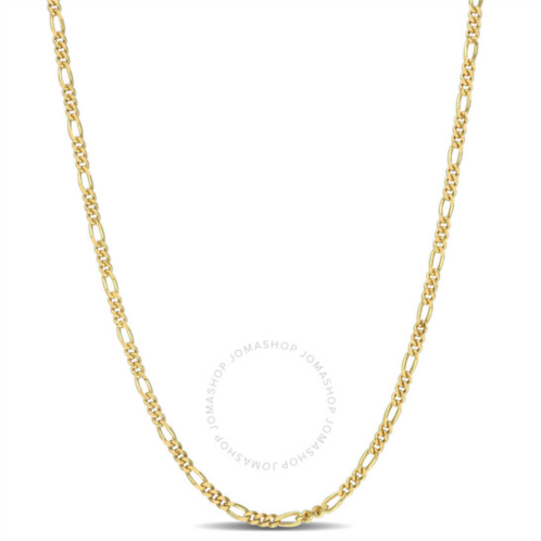 Amour 2.2mm Figaro Chain Necklace In Yellow Plated Sterling Silver, 24 In