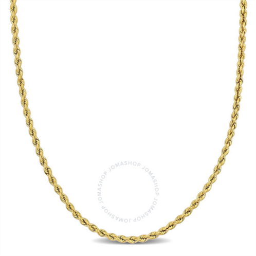 Amour 2.25mm Super Ultra Light Rope Chain Necklace in 14k Yellow Gold - 18 in