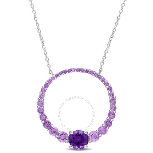 Amour 3 CT TGW African Amethyst Circle Of Life Pendant with Chain In Sterling Silver