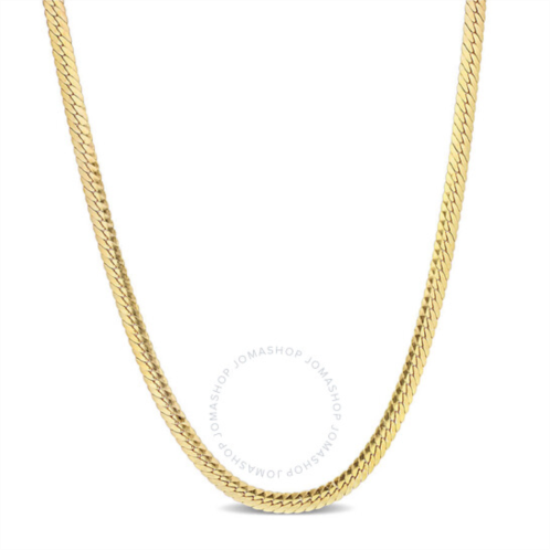 Amour Herringbone Chain Necklace In Yellow Plated Sterling Silver, 18 In