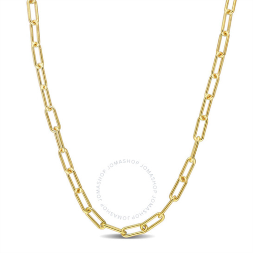 Amour 3.5mm Paperclip Chain Necklace In Yellow Plated Sterling Silver, 24 In