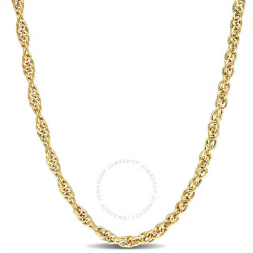 Amour 3.7mm Singapore Chain Necklace In Yellow Plated Sterling Silver, 18 In
