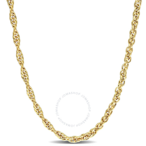 Amour 3.7mm Singapore Chain Necklace In Yellow Plated Sterling Silver, 24 In