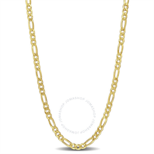 Amour 3.8mm Figaro Chain Necklace In Yellow Plated Sterling Silver, 18 In