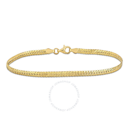 Amour 3mm Herringbone Bracelet In Yellow Plated Sterling Silver 7.5 In