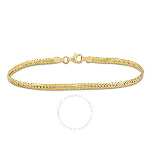 Amour 3mm Herringbone Bracelet In Yellow Plated Sterling Silver 9 In