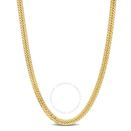 Amour Double Curb Link Chain Necklace In Yellow Plated Sterling Silver, 24 In