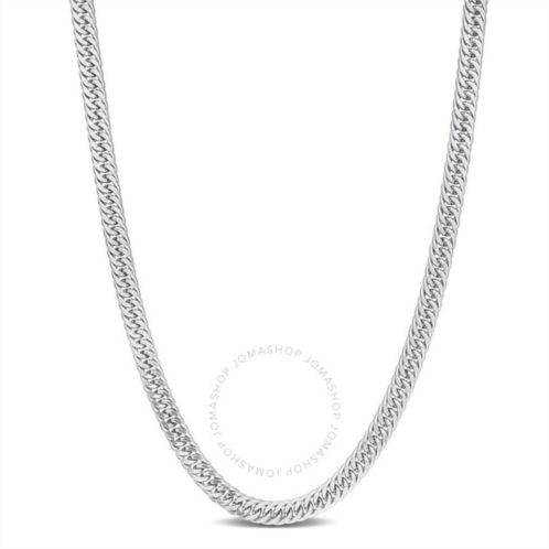 Amour Double Curb Link Chain Necklace In Sterling Silver, 24 In