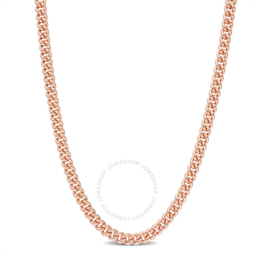 Amour 4.4mm Curb Link Chain Necklace In Rose Plated Sterling Silver, 20 In