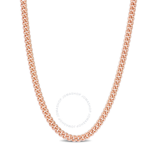 Amour 4.4mm Curb Link Chain Necklace In Rose Plated Sterling Silver, 24 In