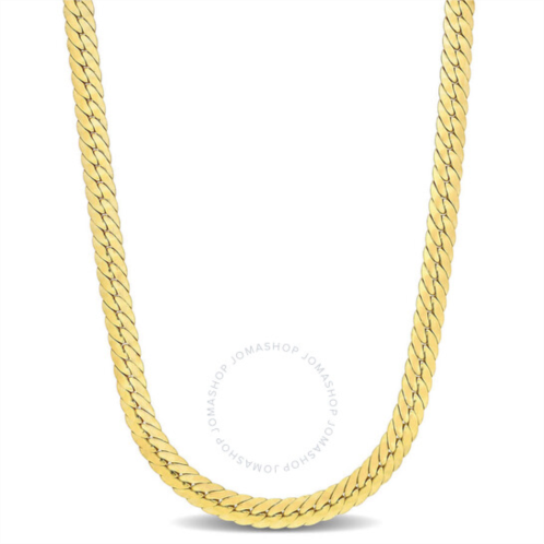 Amour Herringbone Chain Necklace In Yellow Plated Sterling Silver, 16 In