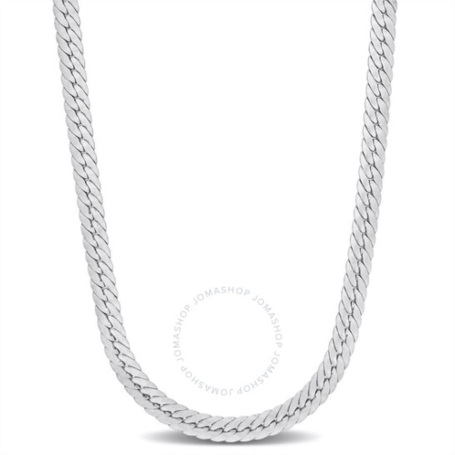 Amour Herringbone Chain Necklace In Sterling Silver, 18 In
