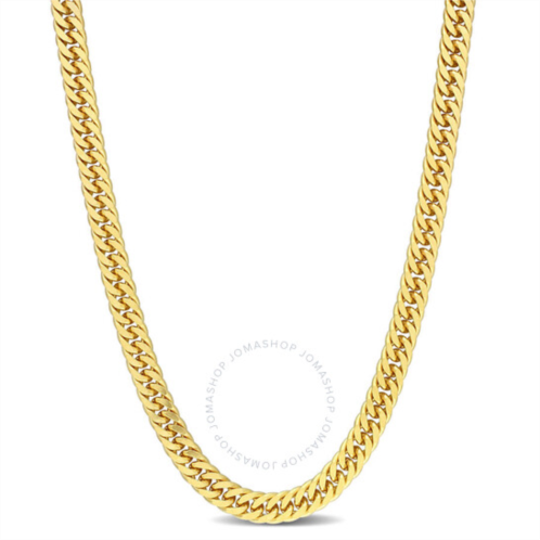 Amour 5.5mm Double Curb Link Chain Necklace In Yellow Plated Sterling Silver, 24 In
