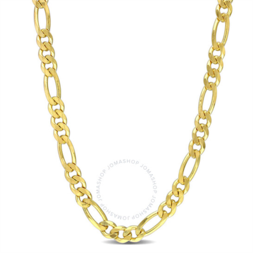 Amour 5.5mm Figaro Chain Necklace In Yellow Plated Sterling Silver, 18 In