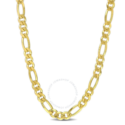 Amour 5.5mm Figaro Chain Necklace In Yellow Plated Sterling Silver, 20 In