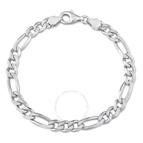 Amour 5.5mm Figaro Chain Bracelet In Sterling Silver, 7.5 In