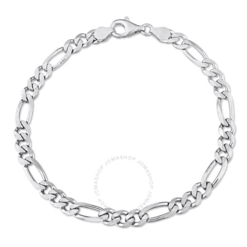 Amour 5.5mm Figaro Chain Bracelet In Sterling Silver, 9 In