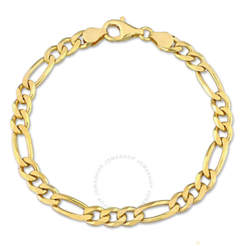 Amour 5.5mm Figaro Chain Bracelet In Yellow Plated Sterling Silver, 7.5 In