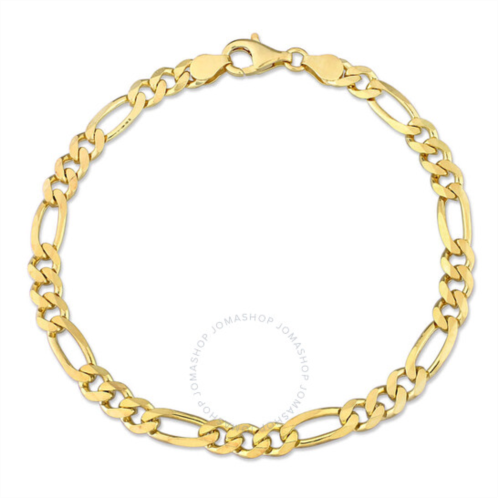 Amour 5.5mm Figaro Chain Bracelet In Yellow Plated Sterling Silver, 9 In