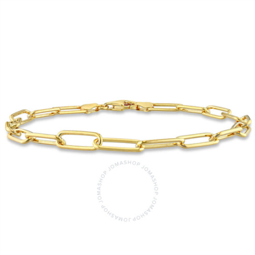 Amour 5mm Paperclip Chain Bracelet In Yellow Plated Sterling Silver, 9 In