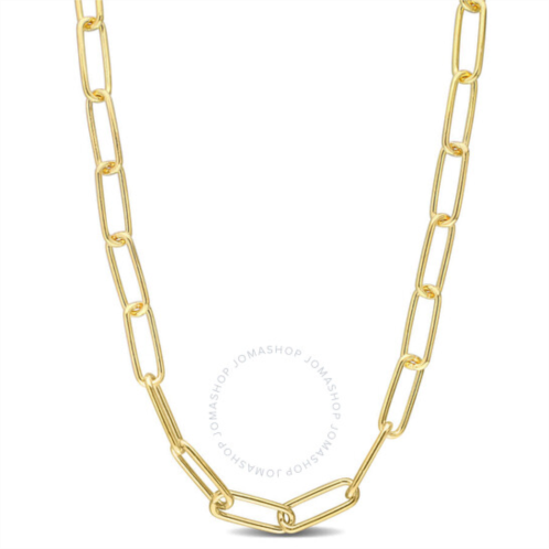 Amour 5mm Paperclip Chain Necklace In Yellow Plated Sterling Silver, 16 In