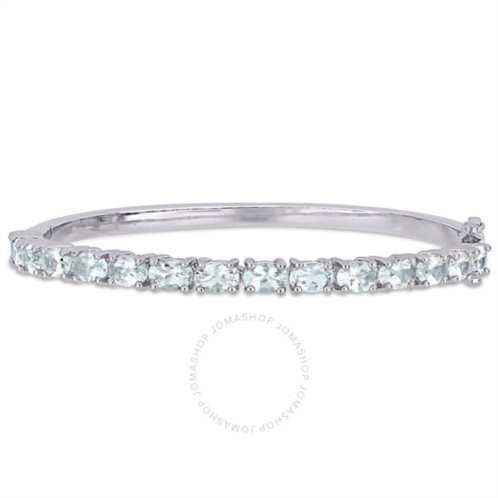 Amour 6 1/3 CT TGW Aquamarine Bangle In Sterling Silver