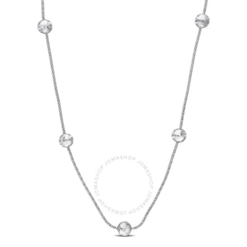 Amour 6mm Ball Station Chain Necklace In Sterling Silver, 16 In
