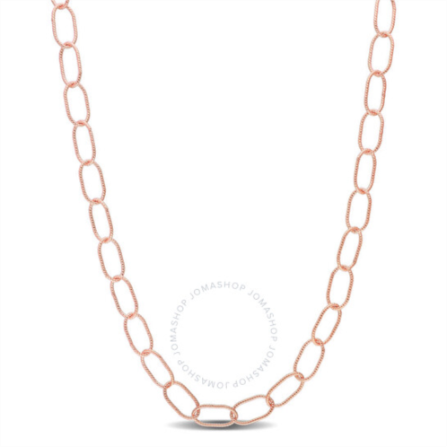 Amour Twisted Rolo Chain Necklace In Rose Plated Sterling Silver, 30 In