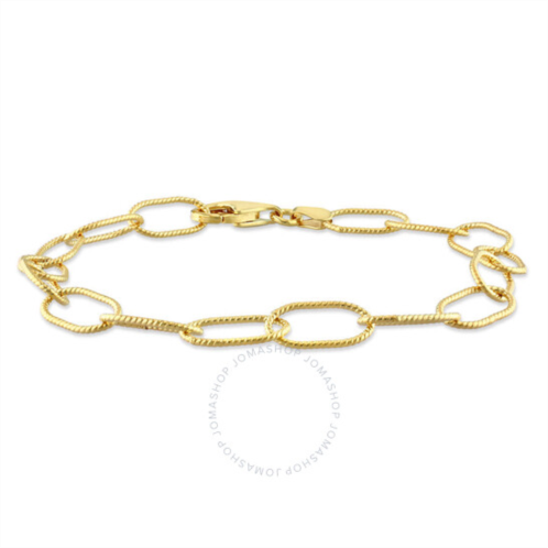 Amour 6.5mm Rolo Chain Link Bracelet In Yellow Plated Sterling Silver