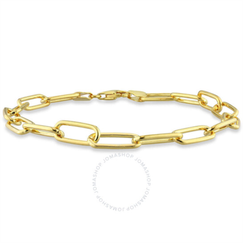 Amour 6mm Paperclip Chain Bracelet In Yellow Plated Sterling Silver, 9 In