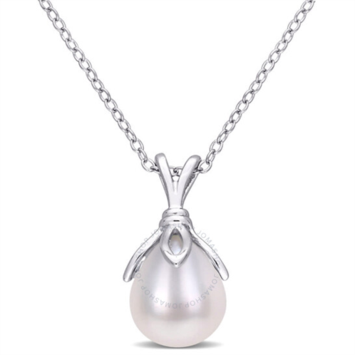 Amour 8.5-9mm Freshwater Cultured Pearl Drop Pendant with Chain In Sterling Silver