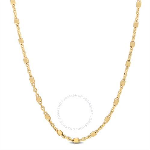 Amour Bead Chain Necklace In Yellow Plated Sterling Silver, 16 In