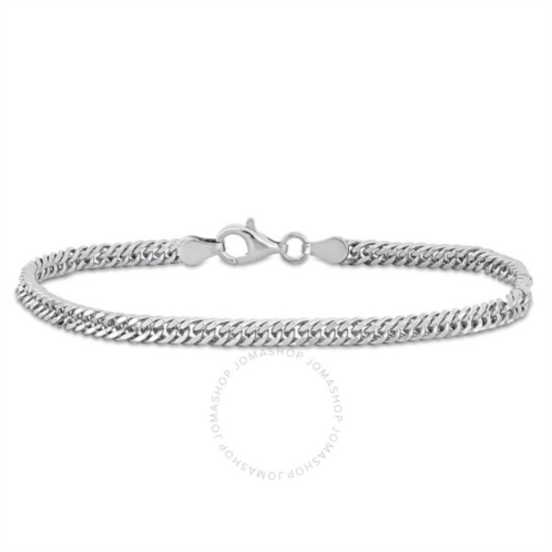 Amour Double Curb Link Chain Bracelet in Sterling Silver