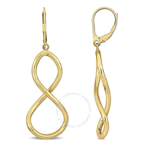 Amour Figure Eight Leverback Earrings In 10K Yellow Gold