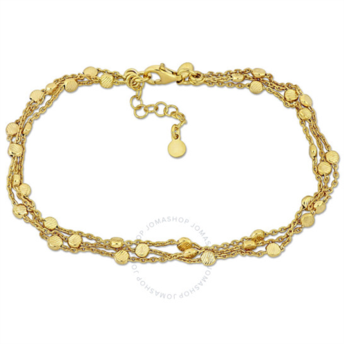 Amour Multi-strand Anklet with Lobster Clasp in Yellow Plated Sterling Silver - 8+1 in.