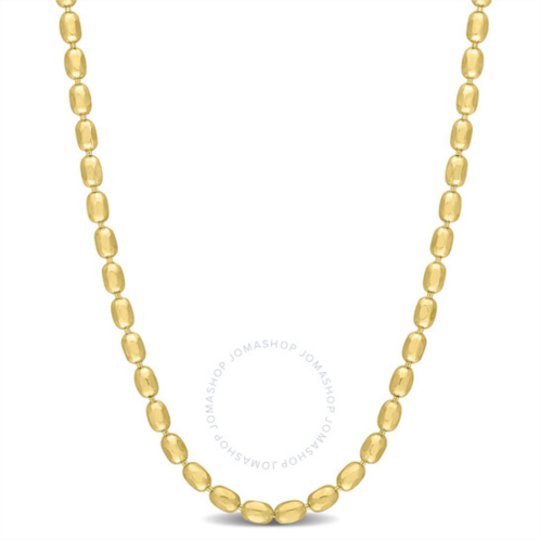 Amour Oval Ball Chain Necklace In Yellow Plated Sterling Silver, 20 In