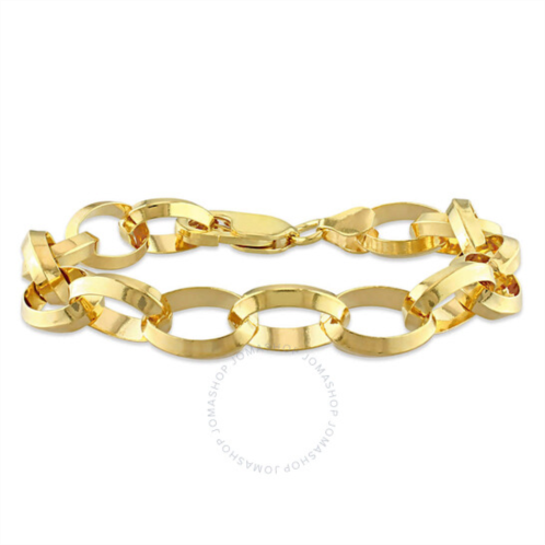 Amour Rolo Chain Bracelet In Yellow Plated Sterling Silver, 7.5 In
