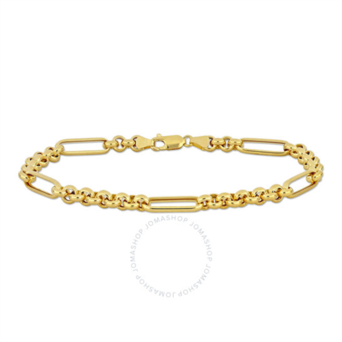 Amour Rolo Link Station Bracelet In 14K Yellow Gold, 9 In